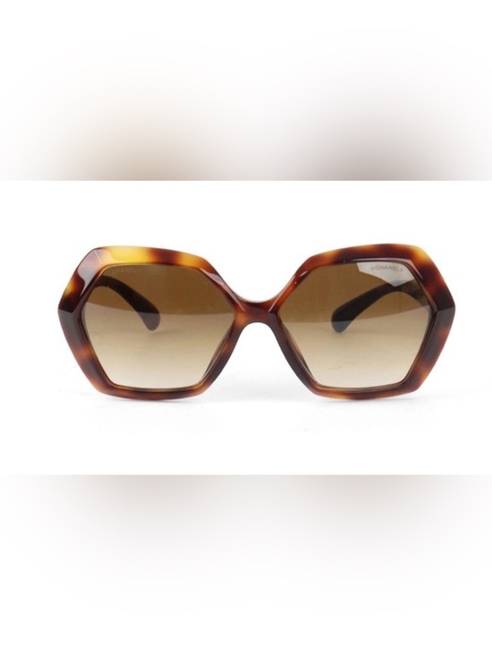 CHANEL Accessories - CHANEL Tortoiseshell Oversized Hexagon Sunglasses - Brown Gradient